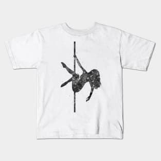 Pole dance girl black and white Kids T-Shirt